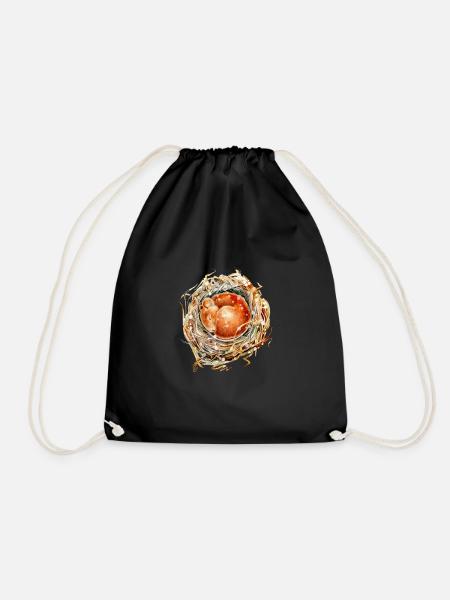 MOUSE in the SNOW by Patrizia Ambrosini - Drawstring Bag - black