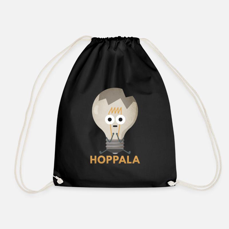 Hoppala lightbulb - Drawstring Bag - black