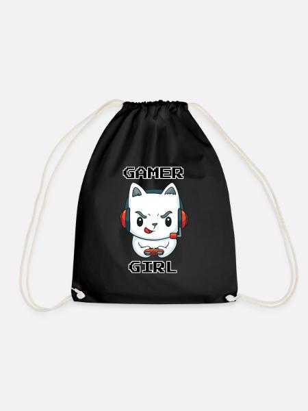 Kitty Gamer Girl - Sac de sport léger - noir
