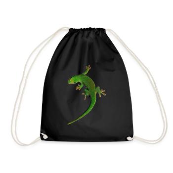 Gecko - Turnbeutel - Schwarz - Vorne