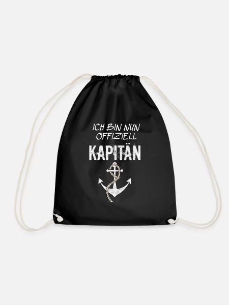 Ich bin nun offiziell Kapitän Anker - Turnbeutel - Schwarz