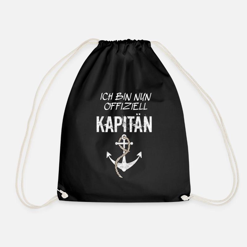 Ich bin nun offiziell Kapitän Anker - Turnbeutel - Schwarz