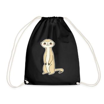 Meerkat - Drawstring Bag - black - Front