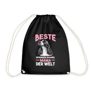 Springer Spaniel Springer Spaniel Mama - Turnbeutel - Schwarz - Vorne