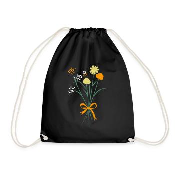 Bouquet Of Wildflowers - Drawstring Bag - black - Front