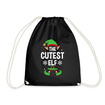 Elfe de cadeau de Noël de famille assorti de groupe - Sac de sport léger - noir - Devant