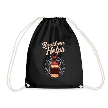 Bourbon Helps - Drawstring Bag - black - Front