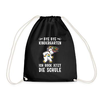 Bye Bye Kindergarten Ich Rocke Jetzt Die Schule - Turnbeutel - Schwarz - Vorne