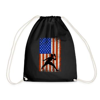Drapeau américain Ping Pong Joueur de tennis de table - Sac de sport léger - noir - Devant