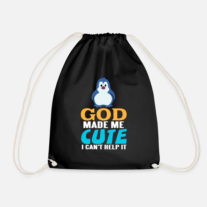 God Made Me Cute I Can't Help It Retro Newborn - Turnbeutel - Schwarz