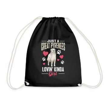 Nur ein Great Pyrenees liebendes Kinda Girl - Turnbeutel - Schwarz - Vorne