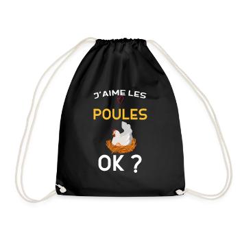 Poules Amour Et Passion Cadeau Ferme Humour - Sac de sport léger - noir - Devant