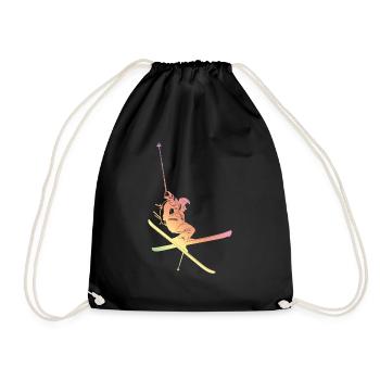 Ski Sport Silhouete - Drawstring Bag - black - Front