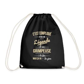 Compliqué d'être une légende et une grimpeuse - Sac de sport léger - noir - Devant