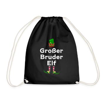 Großer Bruder Elf Geschwister Geschenk - Turnbeutel - Schwarz - Vorne