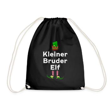 Kleiner Bruder Elf Geschwister Geschenk - Turnbeutel - Schwarz - Vorne