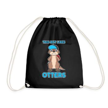 Boy Likes Otters Cool Quote Sea Otter Forest - Sac de sport léger - noir - Devant