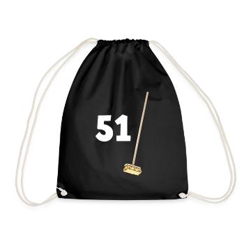 51 brooms humor birthday 51 years man woman - Drawstring Bag - black - Front