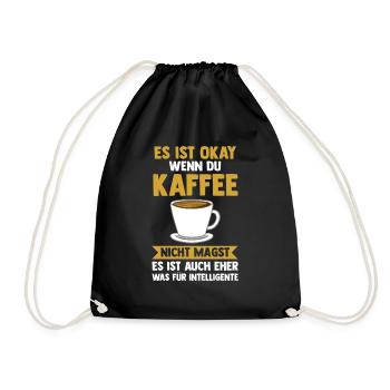 Kaffee Koffein Koffein-Süchtige Geschenk - Turnbeutel - Schwarz - Vorne