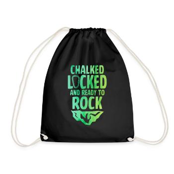 Chalked Locked And Ready To Rock Rock Climber Boul - Turnbeutel - Schwarz - Vorne
