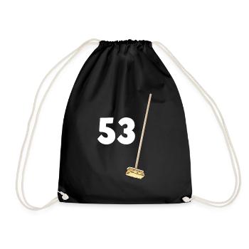 53 Birthday Brooms 53 Years Gift HUmour - Drawstring Bag - black - Front