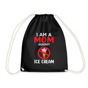Maman Contre la Crème Glacée Adultes Humour Dictons Gesc - Sac de sport léger - noir - Devant