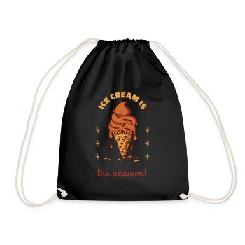 La crème glacée est la réponse! Crème glacée rétro drôle - Sac de sport léger - noir - Devant