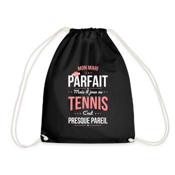 Mon mari n'est pas parfait mais il joue au tennis - Sac de sport léger - noir - Devant