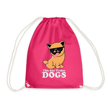 Junge trainiert Hunde, süße Sonnenbrille für - Turnbeutel - Fuchsia - Vorne