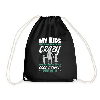 Kids Father's Day Dad Papa Birthday - Drawstring Bag - black - Front