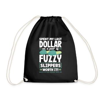 J’ai dépensé mon dernier dollar pour une paire de pantoufles duveteuses. - Sac de sport léger - noir - Devant