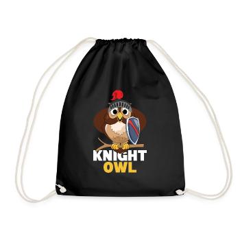 Knight Owl Nocturnal Ornithologist Bird Lover Owle - Turnbeutel - Schwarz - Vorne