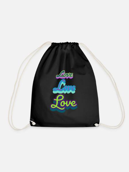 Love Love Love - Turnbeutel - Schwarz