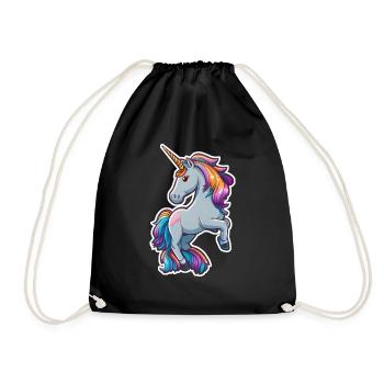 Cute little unicorn - Drawstring Bag - black - Front