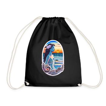 Surfing - Hawaii - Aloha - Drawstring Bag - black - Front