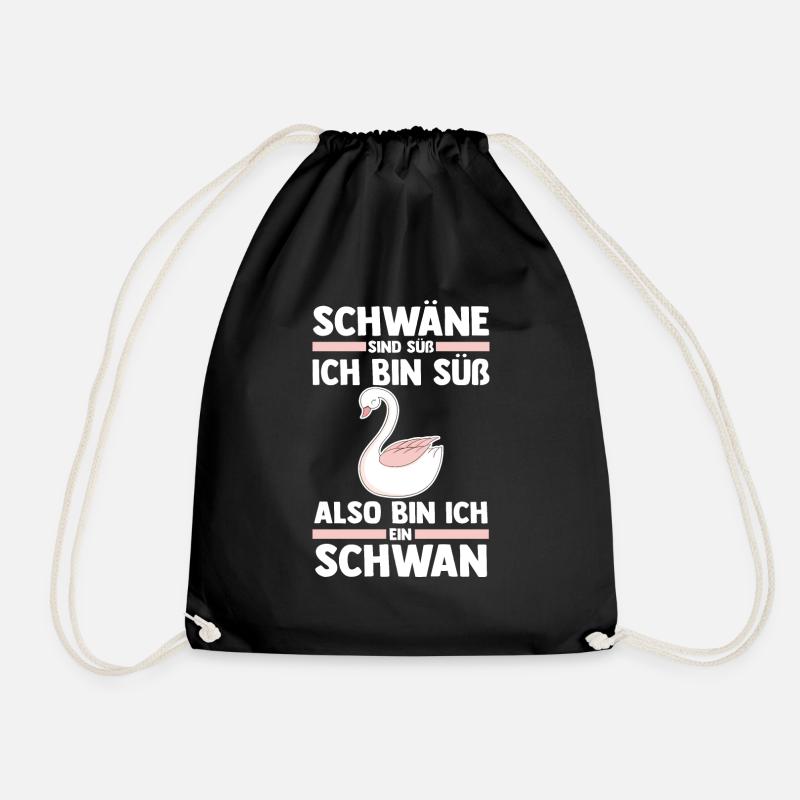 Schwan - Turnbeutel - Schwarz