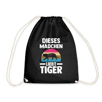 Tiger Motiv - Turnbeutel - Schwarz - Vorne