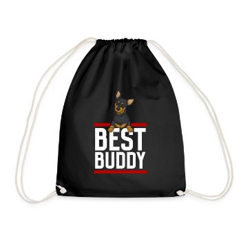 Miniature Pinscher Rehpinscher Min Pin Dog - Drawstring Bag - black - Front