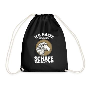 Landwirt Schäfer Bauernhof Schafe - Turnbeutel - Schwarz - Vorne