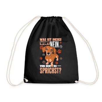 Dachshund Sprüche & Geschenke Dackel - Turnbeutel - Schwarz - Vorne