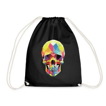 Crâne Low Poly - Sac de sport léger - noir - Devant