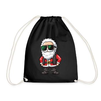 Weihnachtsmann Comic Santa - Turnbeutel - Schwarz - Vorne
