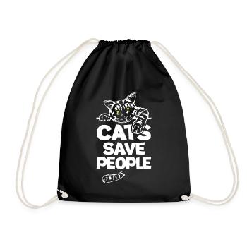 Cats Save People - Turnbeutel - Schwarz - Vorne