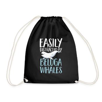 Baleine blanche Béluga - Sac de sport léger - noir - Devant