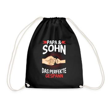 Papa Sohn Vater Familie Geschenk - Turnbeutel - Schwarz - Vorne