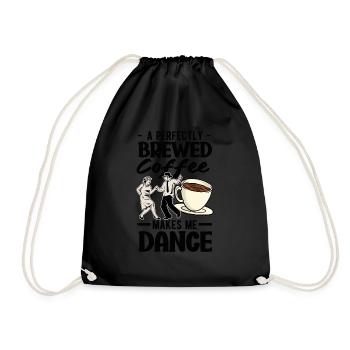 Celebrating Perfectly Brewed Coffee Top - Drawstring Bag - black - Front