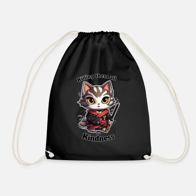 Samurai Katze (Kidness - Killer) - Turnbeutel - Schwarz