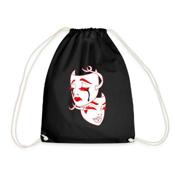 Belle femme peinture art visage femme colorée - Sac de sport léger - noir - Devant