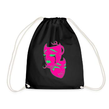 Belle femme peinture art visage femme colorée - Sac de sport léger - noir - Devant