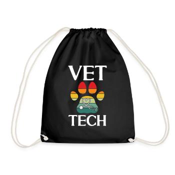 Vet Tech Veterinary Veterinary Technician - Drawstring Bag - black - Front